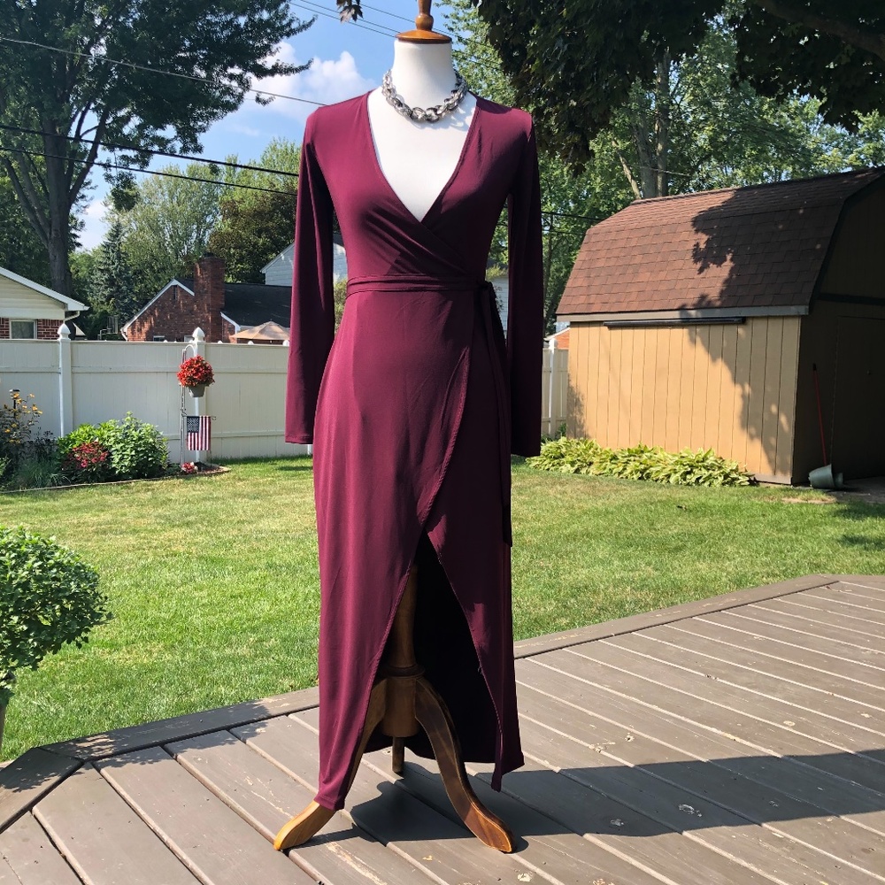 Plum Wrap Dress